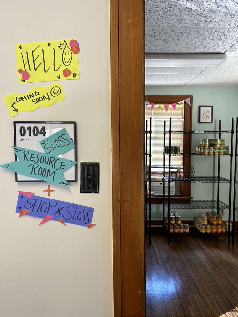 Close up view of the entrance to the Resource Room in the Sloss House